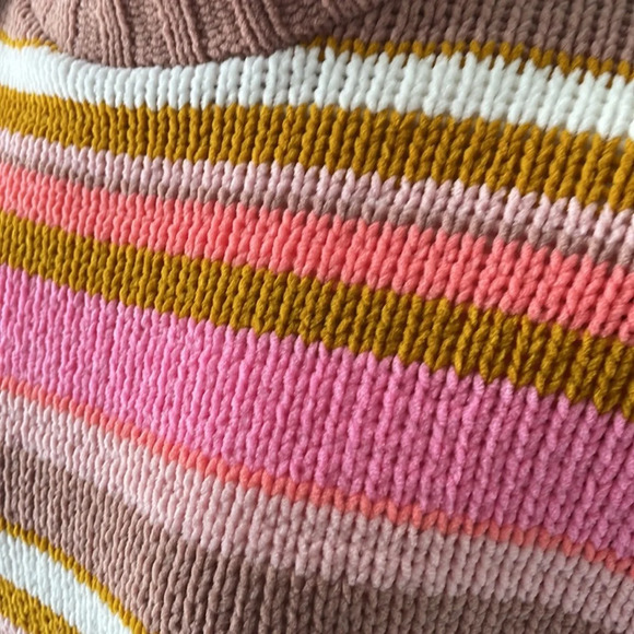 Aerie Tan & Pink Striped Turtleneck Sweater NEW - Picture 11 of 12
